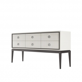 Комод Classico Italiano Ницца, 6 ящиков, молочный/фасад с фрезеровкой, 8046/L/BL/BL