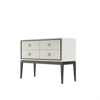 Комод Classico Italiano Ницца, 4 ящика, молочный/фасад с фрезеровкой, 8047/L/BL/BL