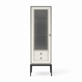 Витрина однодверная Classico Italiano Ницца, левая, молочная, 8021L/L/BL/BL