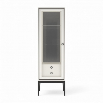 Витрина однодверная Classico Italiano Ницца, левая, молочная, 8021L/L/BL/BL