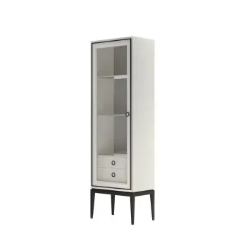 Витрина однодверная Classico Italiano Ницца, левая, молочная, 8021L/L/BL/BL