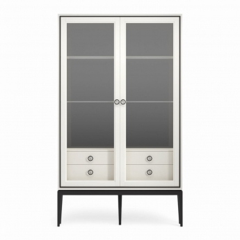 Витрина Classico Italiano Ницца, двухдверная, молочная, 8022/L/BL/BL