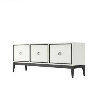 Тумба ТВ Classico Italiano Ницца, 3-ств, молочная/гладкий фасад, 8023/L/BL/BL