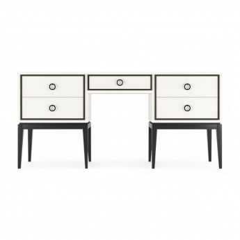 Стол письменный Classico Italiano Ницца, 5 ящиков, молочная/гладкий фасад, 8024/L/BL/B