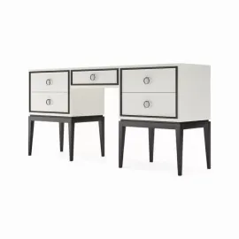 Стол письменный Classico Italiano Ницца, 5 ящиков, молочная/гладкий фасад, 8024/L/BL/B