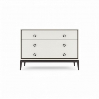 Комод Classico Italiano Ницца, 3 ящика, молочный/гладкий фасад, 8012/L/BL/BL