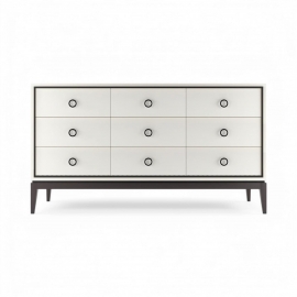 Комод Classico Italiano Ницца, 9 ящиков, молочный/гладкий фасад, 8013/L/BL/BL