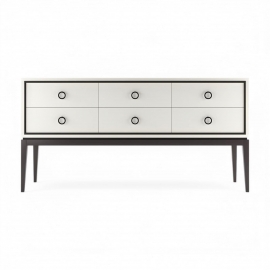 Комод Classico Italiano Ницца, 6 ящиков, молочный/гладкий фасад, 8016/L/BL/BL