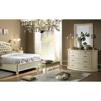 Комод низкий Siena Avorio Camelgroup, закруглённый