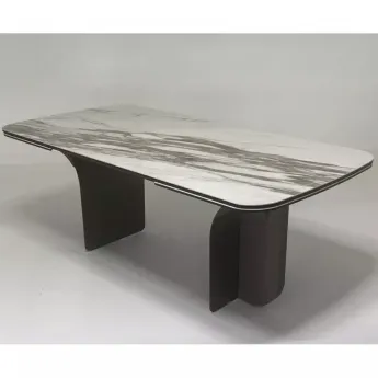 Стол обеденный Q-Home Ingerman, 200/300 см, раздвижной, глянцевая керамика под мрамор / каркас металл, QH626М05985
