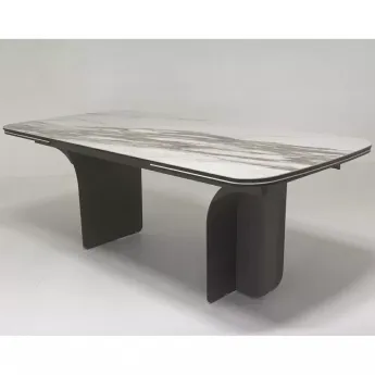 Стол обеденный Q-Home Ingerman, 200/300 см, раздвижной, глянцевая керамика под мрамор / каркас металл, QH626М05985
