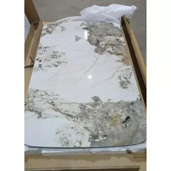 Стол обеденный Q-Home Stefan, 180/260 см, раздвижной, глянцевая керамика Luxury Pandora / каркас латте, QH626М05795