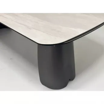 Стол обеденный Q-Home Kent, 200/300 см, раздвижной, матовая серая керамика / каркас темно-серый, QH626М06000