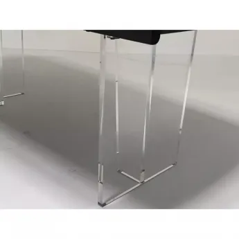 Стол обеденный Q-Home Laurtis, 200/300 см, раздвижной, стекло Bubble / каркас Прозрачный, QH626M05998