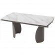 Стол обеденный Q-Home Ольхон, 180/240 см, раздвижной, глянцевая керамика Белый мрамор / каркас Латте, QH480M06053 - Фото 1