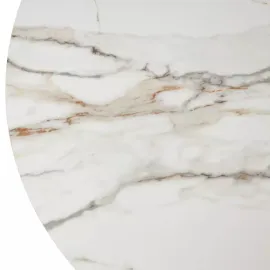 Стол обеденный Q-Home Адажио, 115/155 см, раздвижной, испанская керамика Gilt White / каркас Латте, QH480M05951