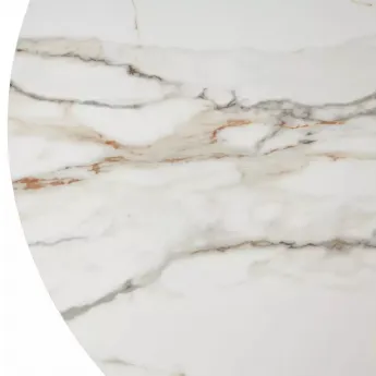 Стол обеденный Q-Home Адажио, 115/155 см, раздвижной, испанская керамика Gilt White / каркас Латте, QH480M05951