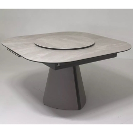 Стол обеденный Q-Home Ruben, 132/166 см, раздвижной, матовая керамика Серый Мрамор TL-109 / каркас Латте, QH626M05981