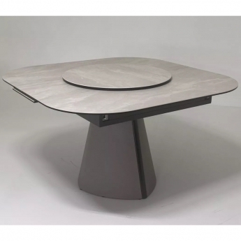 Стол обеденный Q-Home Ruben, 132/166 см, раздвижной, матовая керамика Серый Мрамор TL-109 / каркас Латте, QH626M05981