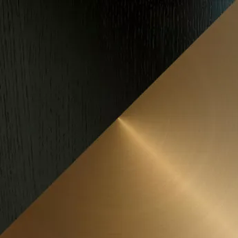 Тумба ТВ Art Fabric Linate, 4 дверцы, 3 открытых полки, шпон дуба/латунь, 00682