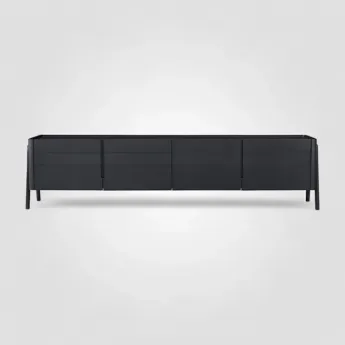 Тумба ТВ Art Fabric Nelson, 4 дверцы, стеклянная столешница, 01228