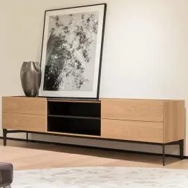 Тумба ТВ Art Fabric Delir, 4 ящика, 2 открытых полки, 02290