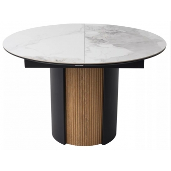 Стол обеденный Q-Home Батист, 115/155 см, раздвижной, глянцевая керамика Pandora Light / каркас Дуб Американский, QH480M06070