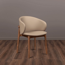 Стул MOD Interiors Olimar, Орех / бежевая экокожа, MDI.CH.OLM.17