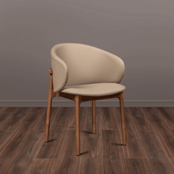 Стул MOD Interiors Olimar, Орех / бежевая экокожа, MDI.CH.OLM.17