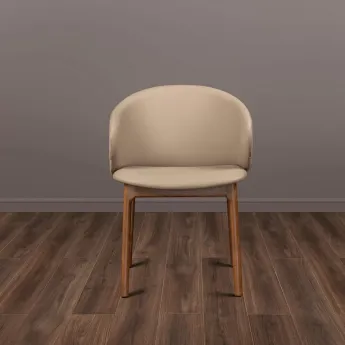Стул MOD Interiors Olimar, Орех / бежевая экокожа, MDI.CH.OLM.17