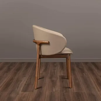 Стул MOD Interiors Olimar, Орех / бежевая экокожа, MDI.CH.OLM.17