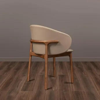 Стул MOD Interiors Olimar, Орех / бежевая экокожа, MDI.CH.OLM.17
