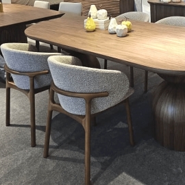 Стул MOD Interiors Olimar, Орех / ткань Серый букле, MDI.CH.OLM.24