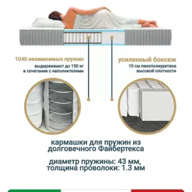 Матрас Materlux Treviso Maxi (Тревизо Макси), серии Grande, ортопедический, средней жёсткости