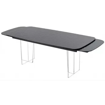 Стол обеденный Q-Home Laurtis, 200/300 см, раздвижной, стекло Bubble / каркас Прозрачный, QH626M05998