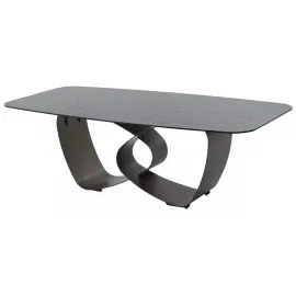 Стол обеденный Q-Home Tove, 240 см, фиксированный, стекло Bubble / каркас Шоколадное золото, QH626M05994