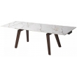 Стол обеденный Q-Home Betis, 180/260 см, раздвижной, матовая керамика мрамор / каркас орех, QH614M06008 - Фото 3