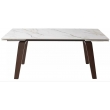 Стол обеденный Q-Home Betis, 180/260 см, раздвижной, матовая керамика мрамор / каркас орех, QH614M06008 - Фото 4