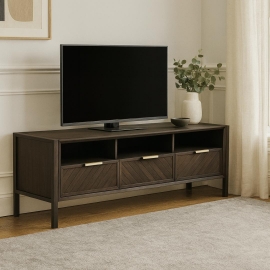 Тумба ТВ Vissam Art-Deco (Виссам Арт-Деко), 3 ящика, 3 отделения, Дуб Венге, 23017