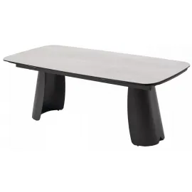 Стол обеденный Q-Home Kent, 200/300 см, раздвижной, матовая серая испанская керамика / каркас темно-серый, QH626М06000