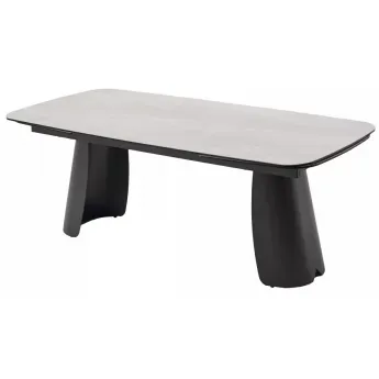 Стол обеденный Q-Home Kent, 200/300 см, раздвижной, матовая серая керамика / каркас темно-серый, QH626М06000