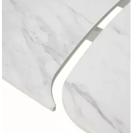 Стол обеденный Q-Home Calvin, 180/260 см, раздвижной, полуглянцевая керамика Snow Carrara / каркас Серый Дуб, QH614M06012
