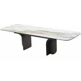 Стол обеденный Q-Home Ingerman, 200/300 см, раздвижной, глянцевая керамика под мрамор / каркас металл, QH626М05985