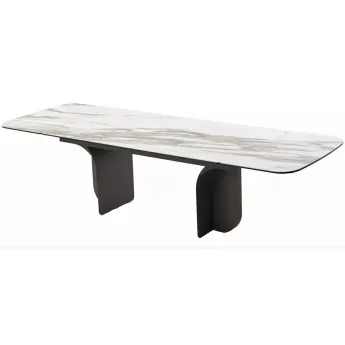 Стол обеденный Q-Home Ingerman, 200/300 см, раздвижной, глянцевая керамика под мрамор / каркас металл, QH626М05985