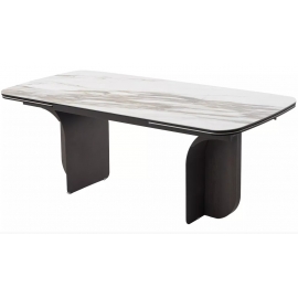 Стол обеденный Q-Home Ingerman, 200/300 см, раздвижной, глянцевая керамика Karakata Brown / каркас Темно-серый, QH626М05985