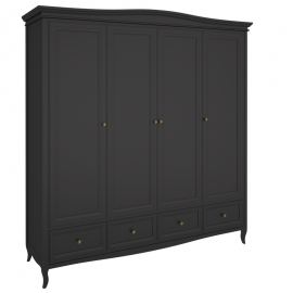 Шкаф Aletan Majessa (Алетан Маджесса), 4-дверный, 4 ящика, Черный, М804BL