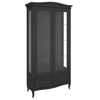 Витрина 2-дверная Aletan Majessa (Алетан Маджесса), Черный, полки стекло, 2 ящика, М603BL