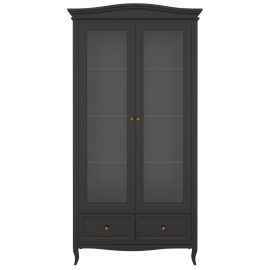 Витрина 2-дверная Aletan Majessa (Алетан Маджесса), Черный, полки стекло, 2 ящика, М603BL