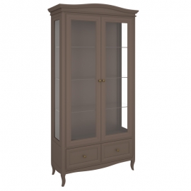 Витрина 2-дверная Aletan Majessa (Алетан Маджесса), Коричневый, полки стекло, 2 ящика, М603Q