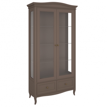 Витрина 2-дверная Aletan Majessa (Алетан Маджесса), Коричневый, полки стекло, 2 ящика, М603Q